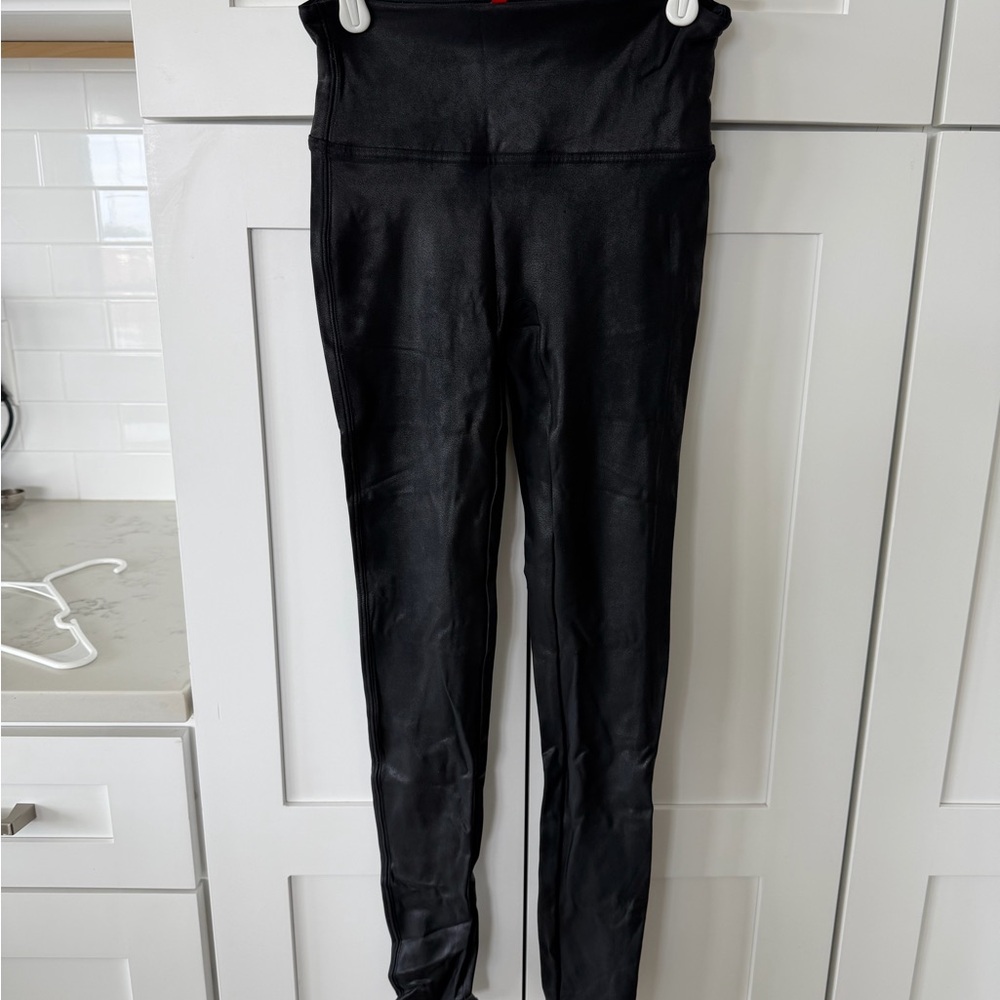 Black High-Rise Leather-like Leggings
